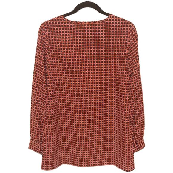 Joie Keyhole Geometric Print Split Neck Top Medium EUC - Picture 2 of 6